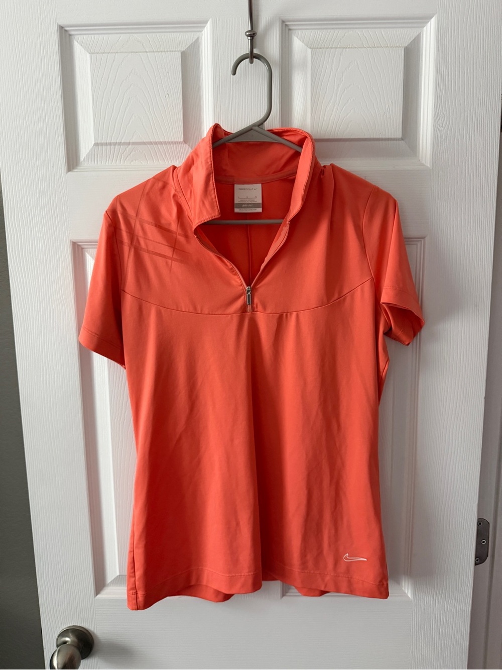 Nike Women’s Short-Sleeve Zip Polo - Coral/Orange
